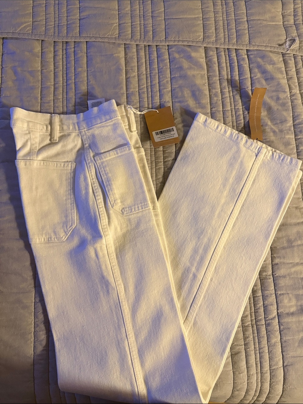 Reformation Alyssa High Rise Wide Leg Long Jeans Vintage White - Size 23